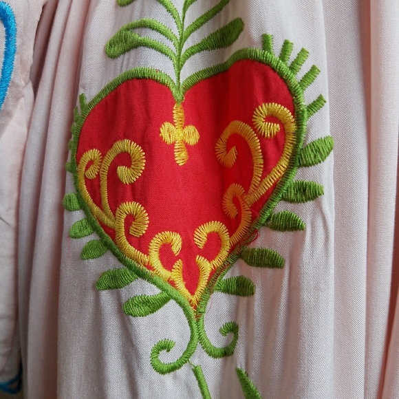 ONE LEFT Bohemian Embroidered Floral Duster Maxi - Picture 6 of 8